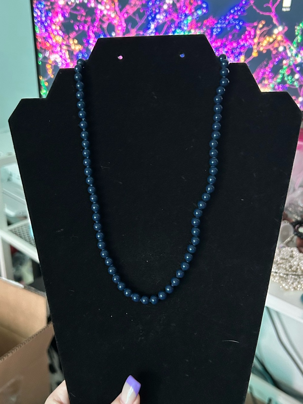 Monet Navy Beaded Necklace